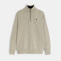 بلوفر بياقة عالية باللون البيج للأولاد